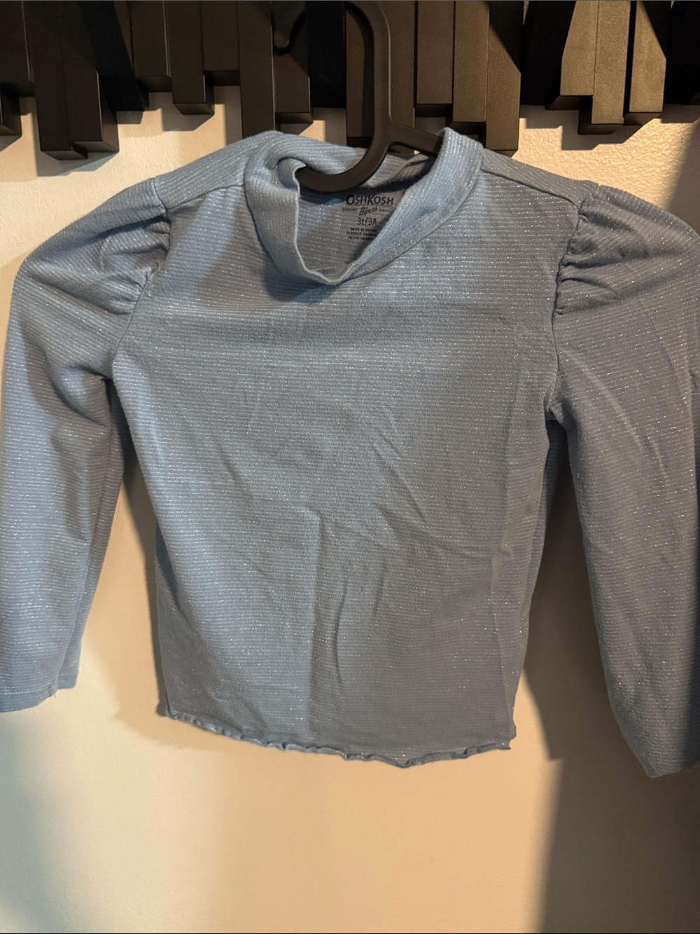 OshKosh B'gosh Light Blue Long Sleeve Shimmer Top